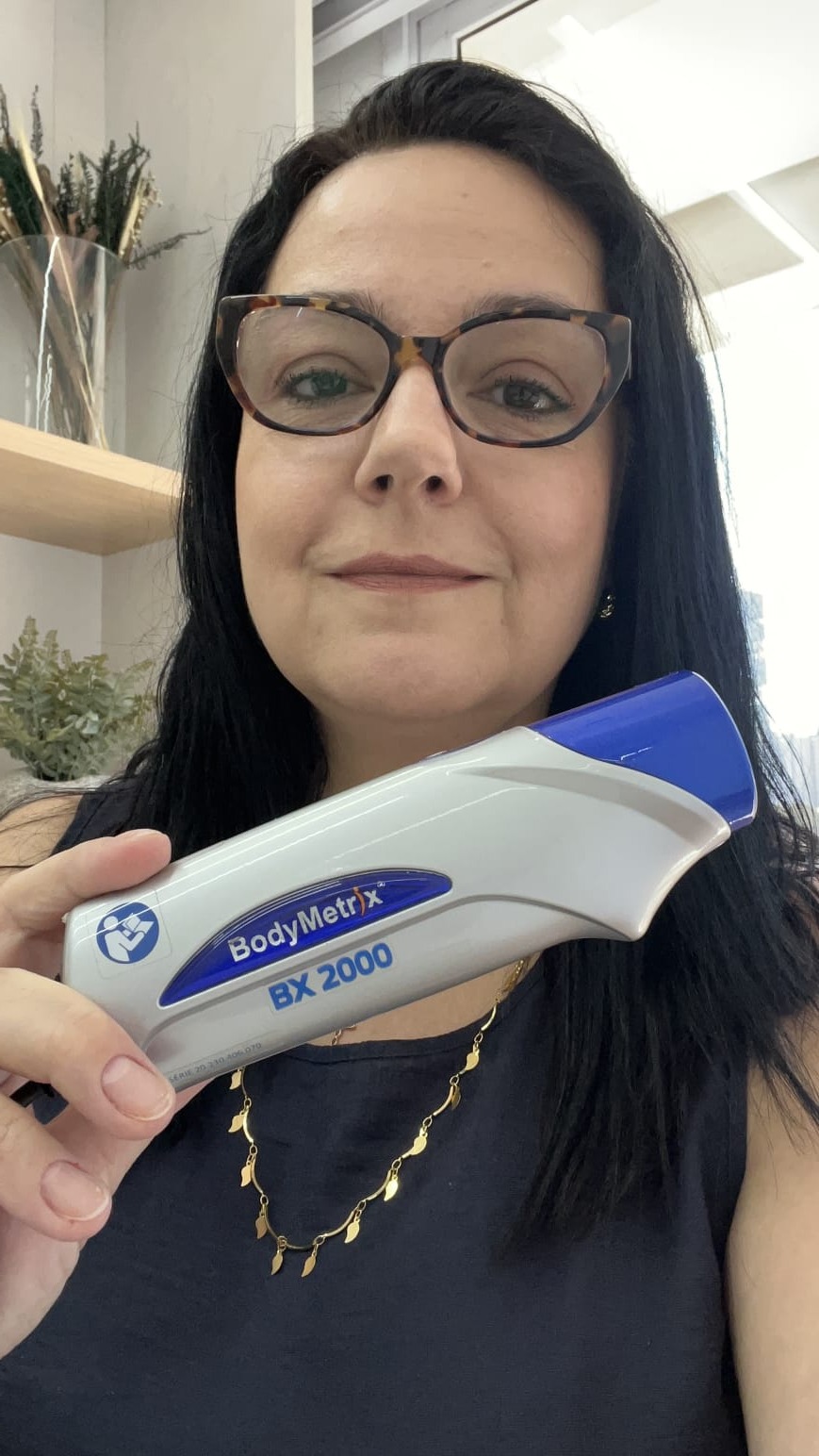 Alethea com o equipamento BodyMetrix